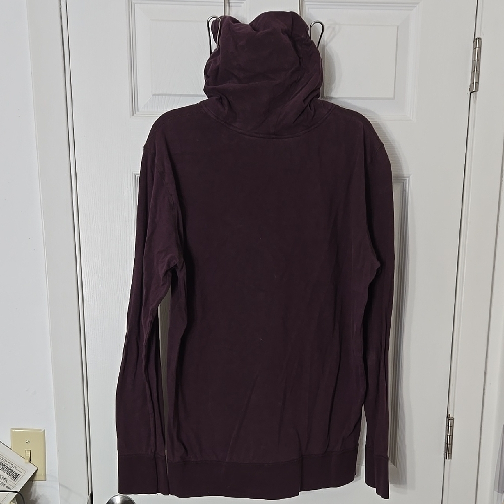 Maroon Pullover Hoodie Sweatshirt with Drawstrings - Picture 3 of 4